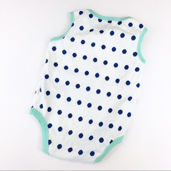 EUC Circo White w/Blue Polka Dots Onesie - Sz 6-9m - Picture 2 of 6